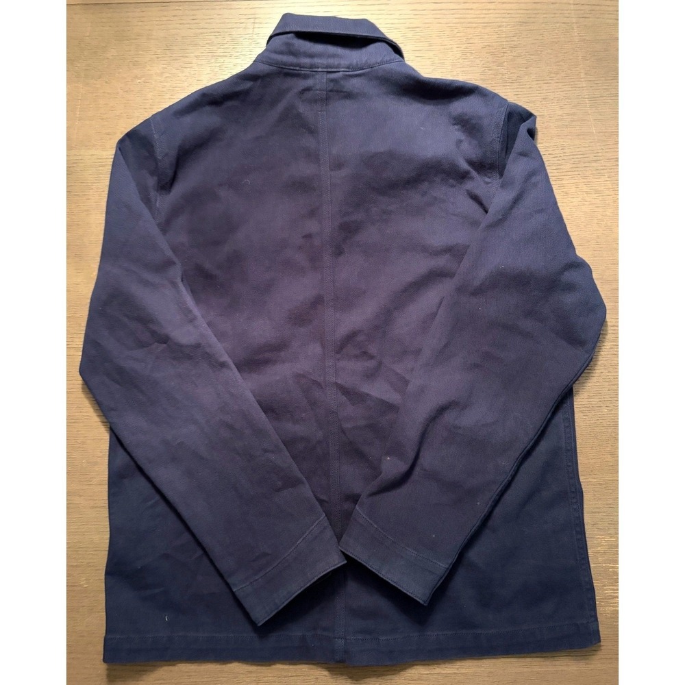 Quince Mens Organic Cotton Chore Coat Navy Blue Utility Jacket Size L - Picture 3 of 6